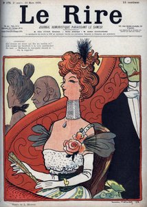Woman at the Theatre - le rire du 12 mars 1898 (engraving) av Lucien Metivet