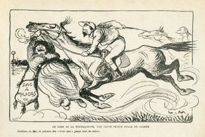 illustrasjon i Le Rire, 28/06/13 Suffragettens slag, av denne lille galningen fra Jaures (gravering) av Lucien Metivet