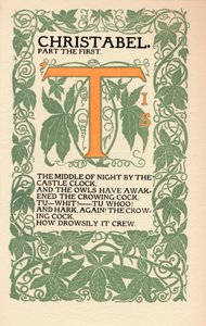 Eragny Press: Åpningsside av Coleridges Christabel, 1895-1914 av Lucien Pissaro