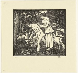 Daphnis vaskes av Cloë Daphnis et Chloé (serietittel) av Lucien Pissarro