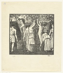 Fra Wijnoogst Daphnis og Chloe, The Harvest Daphnis og Chloe (serietittel) av Lucien Pissarro