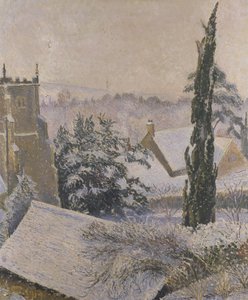East Knoyle Church: Snow, 1917 av Lucien Pissarro