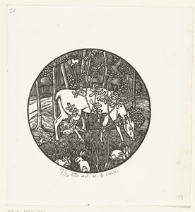 beitende hjort av Lucien Pissarro