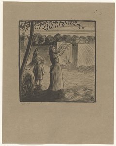 Henger klesvasken av Lucien Pissarro