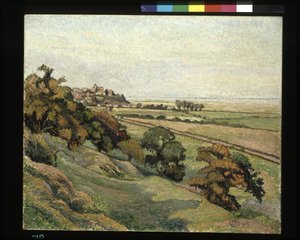 Rye From Cadborough, Sunset (olje på lerret) av Lucien Pissarro