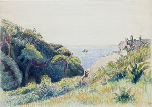 Kystvaktens hus, Ecclesbourne, 1918 av Lucien Pissarro