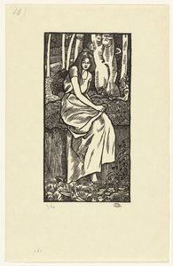 Kvinne i en skog Skogjente av Lucien Pissarro