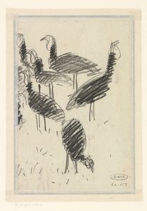 Seks fugler av Lucien Pissarro