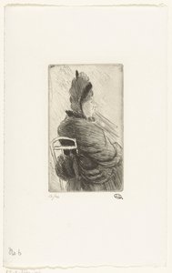 sittende kvinne Eldre dame på en hagestol av Lucien Pissarro