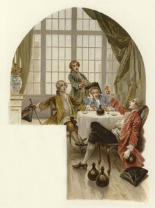 Illustrasjon for The School for Scandal (chromolitho) av Lucius Rossi
