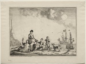 fisk selges av Ludolf Backhuysen