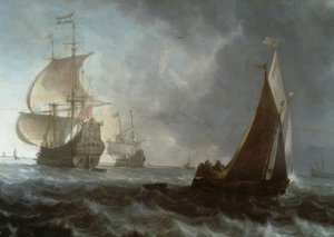 nederlandske krigsskip av Ludolf Backhuysen