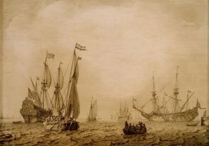 Skip i rederiet til Vlissingen (?) av Ludolf Backhuysen