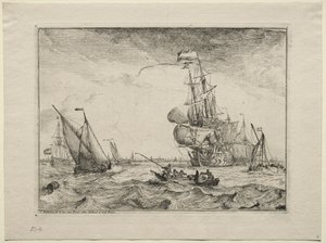 Skip under fullt seil, 1701. av Ludolf Backhuysen