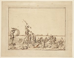 Allegori over Amsterdam som søstad av Ludolf Bakhuizen