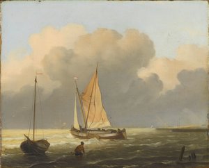 Hav utenfor kysten, med Spritsail Barge