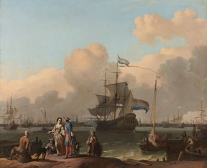Y-en i Amsterdam, med fregatten 