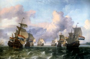 Den nederlandske fløyen av India Company. Maleri av Ludolf Backhuysen (1631-1708) Ec. Hol.
