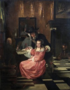 Nederlandsk interiør med figurer