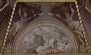 Psyche blir båret bort av Zephyrus til Amors palass av Ludovico Cardi