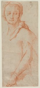 Halvlengde figurstudie av en kvinne av Ludovico Cardi Cigoli