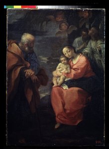 ""Den hellige familie hviler på flukt til Egypt"" (Den hellige familie under et palmetre (Hvil på flukt til Egypt)) Maleri av Ludovico Carracci (Ludovic Carracci) av Ludovico Carracci