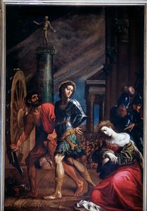 Martyrdommene til St. George og St. Katarina av Alexandria (maleri