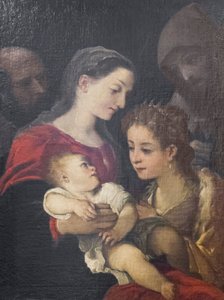 Den hellige familie med de hellige Frans og Katarina av Alexandria, ca. 1589-92 (olje på lerret) av Ludovico Carracci