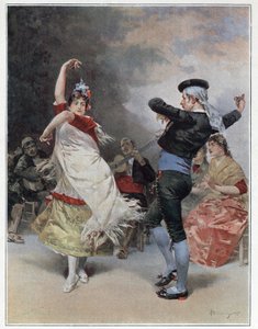 The Gypsies of Granada. Chromotypography by Ludovico Marchetti (1853-1909) 1889 Private collection.