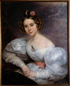 Portrait of a Young Woman Painting av Auguste Schitter (1805-1889) 1800-tallets Orleans, Museum of Fine Arts av Ludwig August or Louis August Schwiter