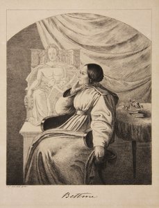 Portrett av forfatteren Bettine von Arnim 1785-1859, født Brentano, 1838.
