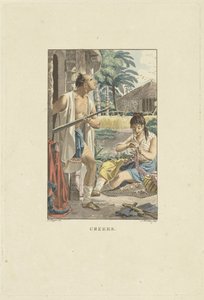 Par på hytten deres i feltet Creeks (tittel på objekt) av Ludwig Gottlieb Portman