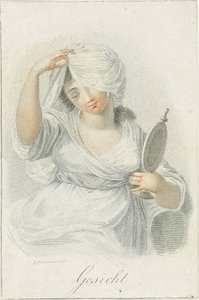 Syn Ansikt (tittel på objekt) Fem sanser representert av kvinnelige figurer (serietittel) Die Funf Sinne (serietittel) av Ludwig Gottlieb Portman