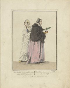 Mor og datter på vei til kirken En borgers hustru og datter; gå i kirken / Une Femme bourgeoise & sa Fille, allant à l