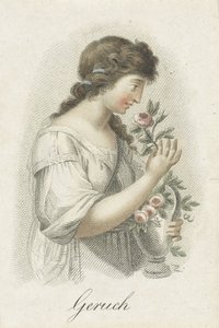 Smell Geuch (tittel på objekt) Fem sanser representert av kvinnelige figurer (serietittel) Die Funf Sinne (serietittel) av Ludwig Gottlieb Portman