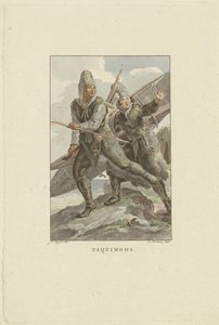 Flykter fra inuitter Esquimoos (tittel på objekt) av Ludwig Gottlieb Portman
