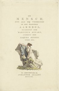 Kvinne ved en stein Tittelside for: M. Stuart, Man as He Appears on the Known Globe, 1803 av Ludwig Gottlieb Portman