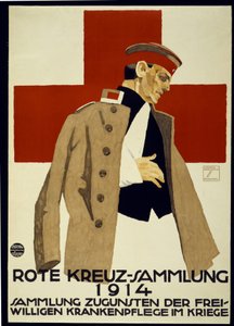 Innsamlingskampanje for Tysk Røde Kors, pub. 1914 (farge litho)