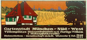 Hageby München-Sørvest / Villatorg / Trikkelinje 16/18 / Ferdige villaer (Holzapfelkreuth) / Heimstätten-Gesellschaft m