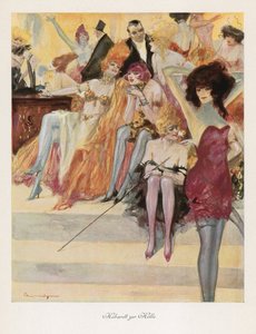 Cabaret in Hell (farge litho) av Ludwig Lutz Ehrenberger