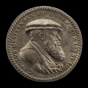 Charles V, 1500-1558, konge av Spania 1516-1556, hellige romerske keiser 1519 [forside], 1542. av Ludwig Neufahrer