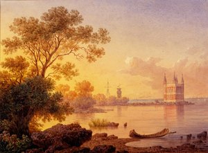 Utsikt over Rose-paviljongen Ozerki i Peterhof