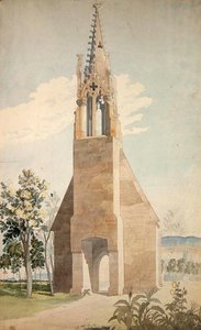 Det gotiske kapellet nær Witzenhausen (akvarell over blyant på papir) av Ludwig Sigismund Ruhl