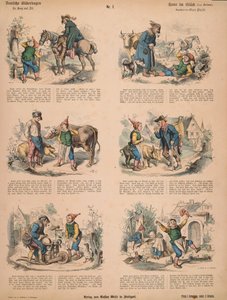 Hans i lykken (etter brødrene Grimm), nr.213 fra Muenchener Bilderbogen utgitt av Braun & Schneider, München, 1880 av Ludwig Voltz