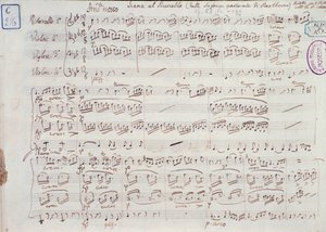 Side av notene til symfoni nr. 6 i F-dur, opus 68, av Ludwig van Beethoven