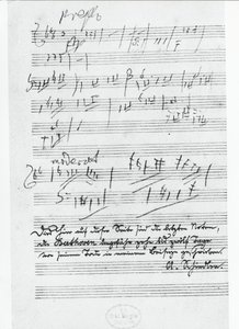Den siste siden med musikk skrevet av den tyske komponisten Ludwig van Beethoven (1770-1827)