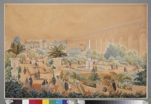 Blomsterutstilling i Moskva-manesjen. Verk av Luigi Premazzi (1814-1891), akvarell og gouache på papir av Luigi Premazzi
