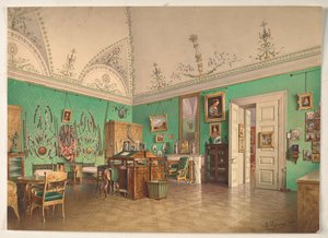Interiør av storhertug Mikhail Nikolayevichs studie i St. Petersburg av Luigi Premazzi