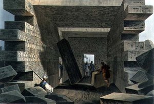 Interiør i Temple of Jupiter Ammon, plate 71 fra 