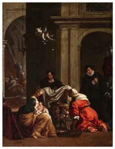 North Transept, San Rocco-alteret 1635, 45, Genovesino 1645, St. Roccos fødsel, malt nede til venstre